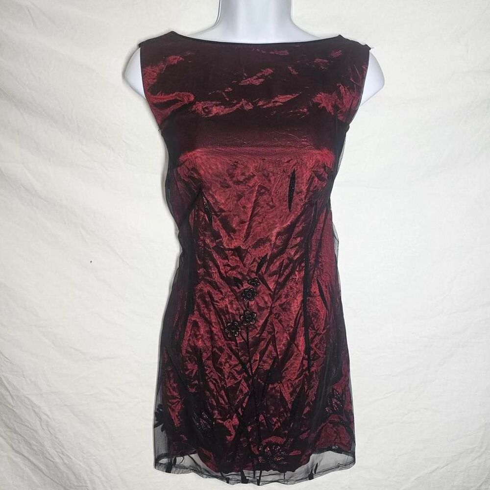 vintage 90s red black whimsical fairy kids dress